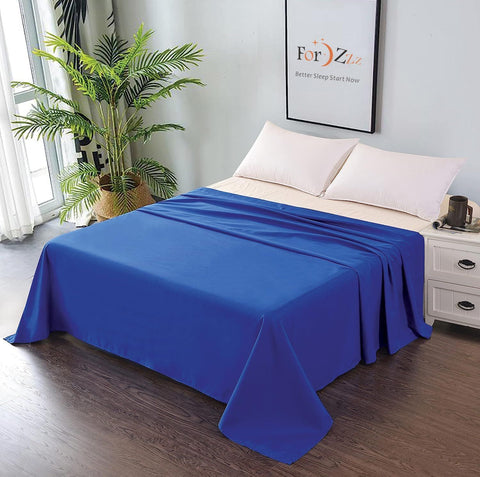 Elegant Comfort 1 Piece Royal Blue 2000 Thread Count Microfiber Flat Sheet - King Single