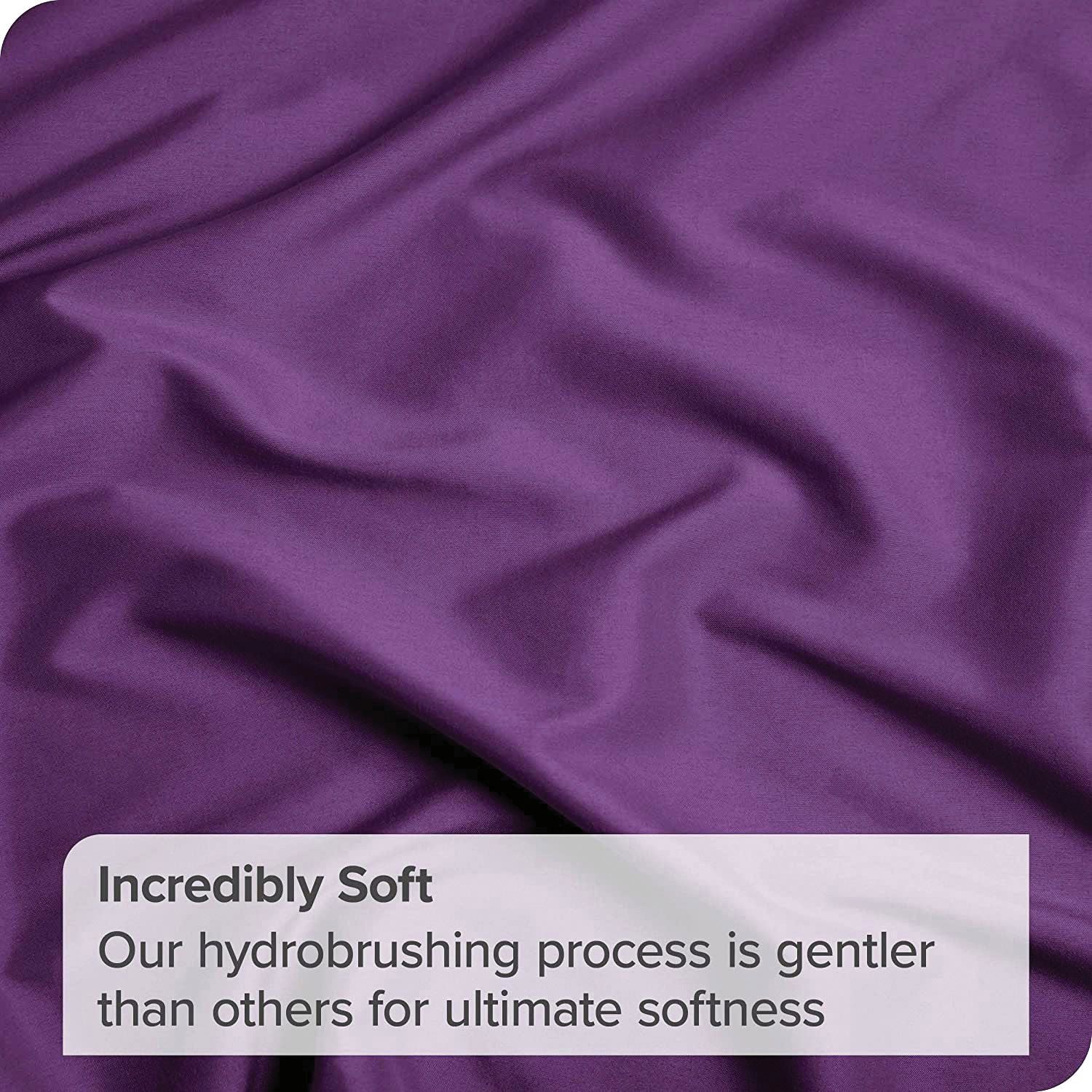 2000TC Microfibre Deep Pocket Bed Sheet Set - 4 Piece, Purple, Queen