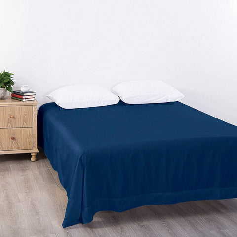 Elegant Comfort 1 Piece Navy 2000 Thread Count Microfiber Flat Sheet - Queen