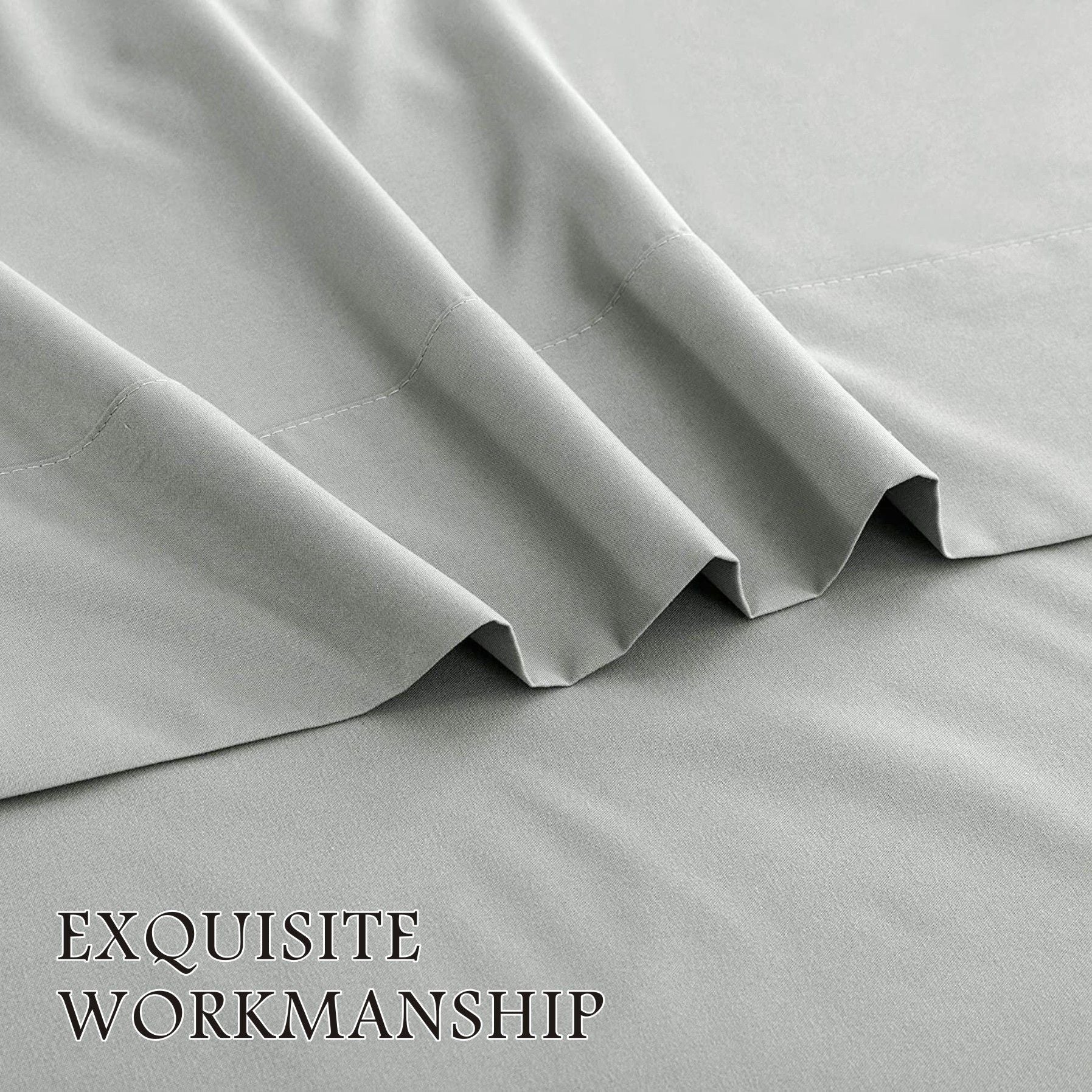 2000TC Microfibre Deep Pocket Bed Sheet Set - 4 Piece, Silver Gray, Super King