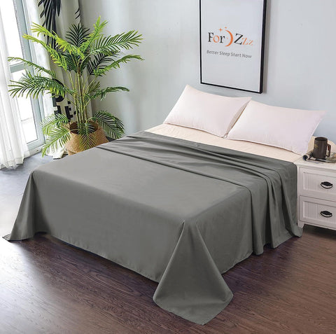 Elegant Comfort 1 Piece Grey 2000 Thread Count Microfiber Flat Sheet - Super King
