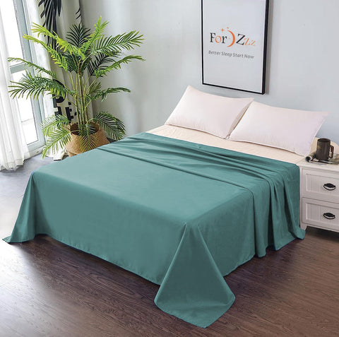 Elegant Comfort 1 Piece Biscay Blue 2000 Thread Count Microfiber Flat Sheet - Super King
