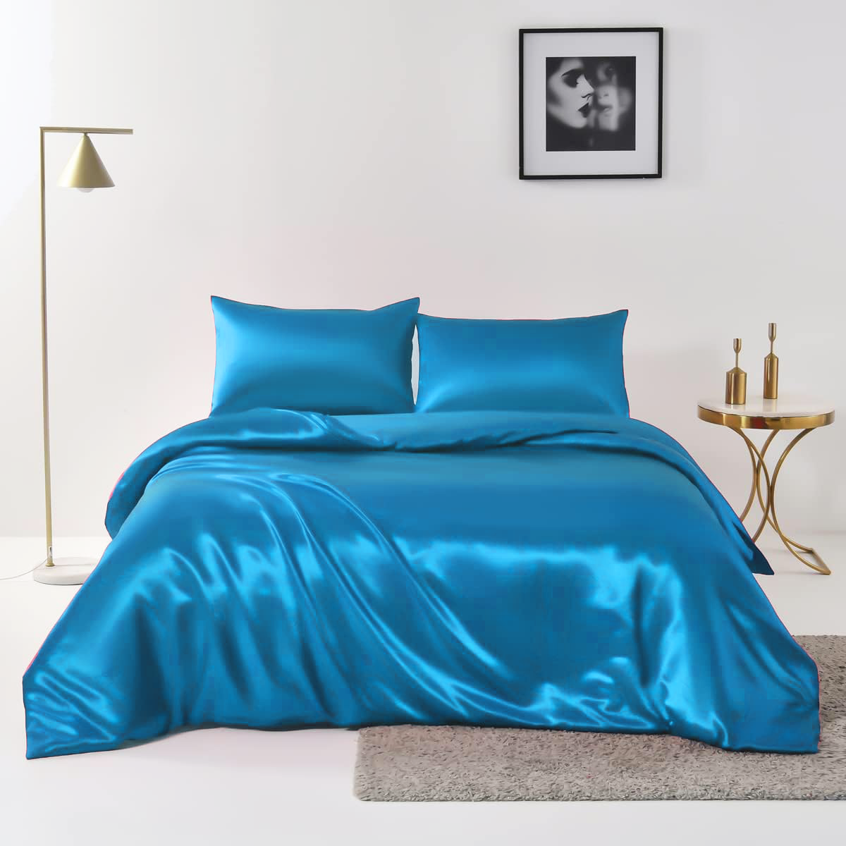 3 Piece Satin Quilt Cover Set with Pillowcases - Ocean King