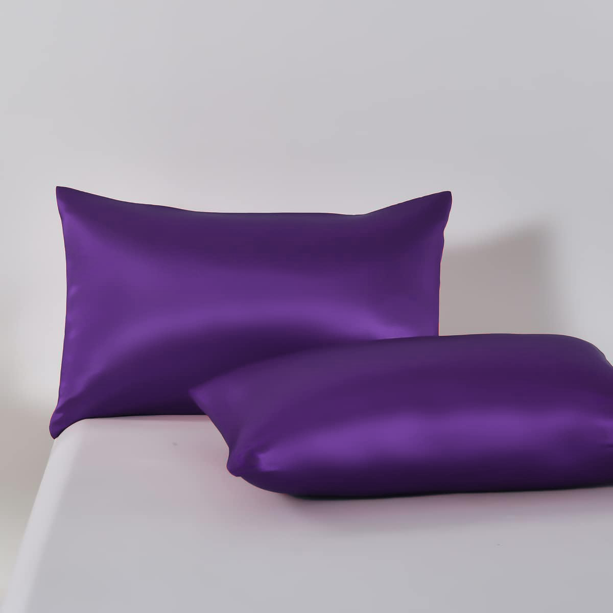 3 Piece Satin Quilt Cover Set with Pillowcases - Purple King