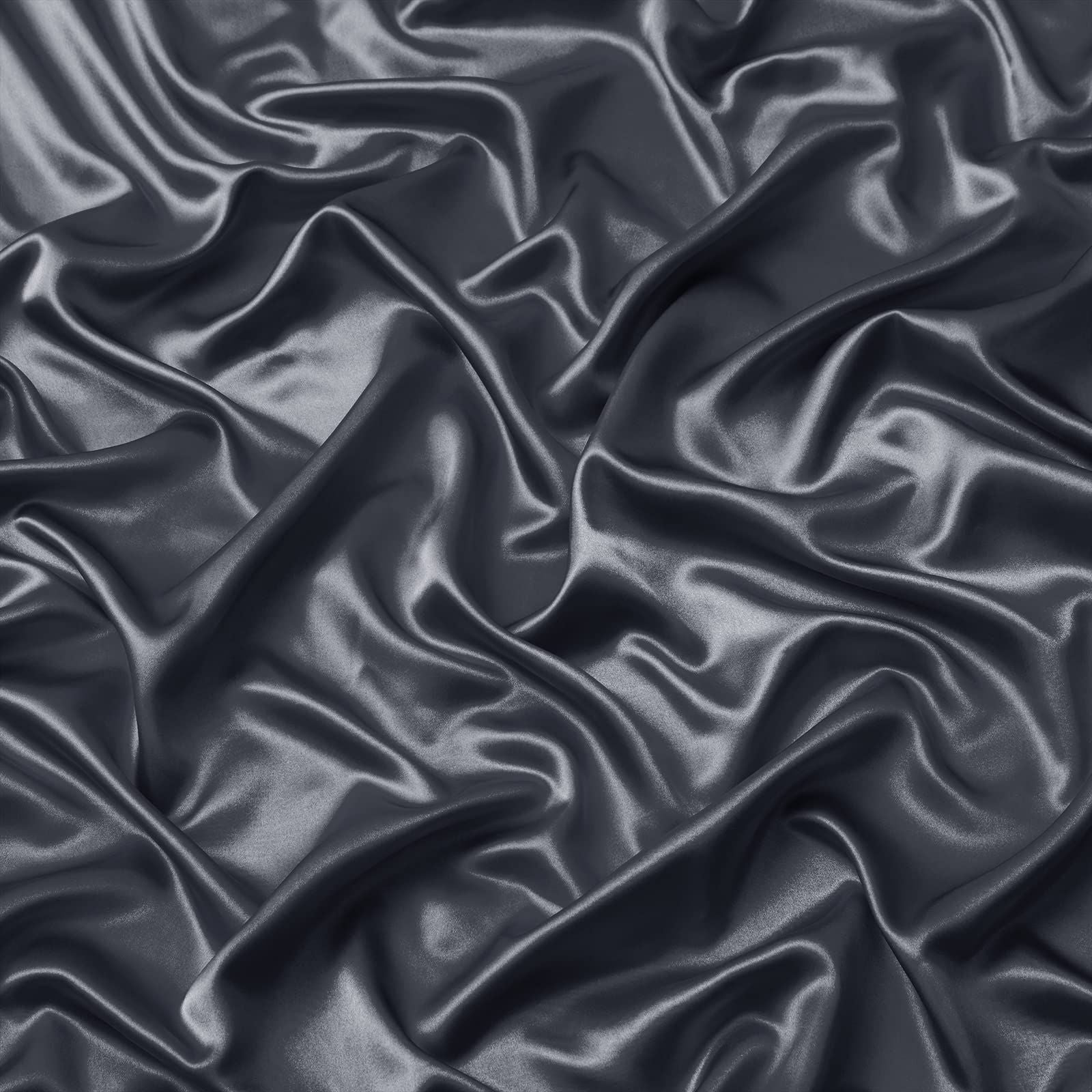 3 Piece Satin Fitted Sheet Set with Pillowcases - Grey King