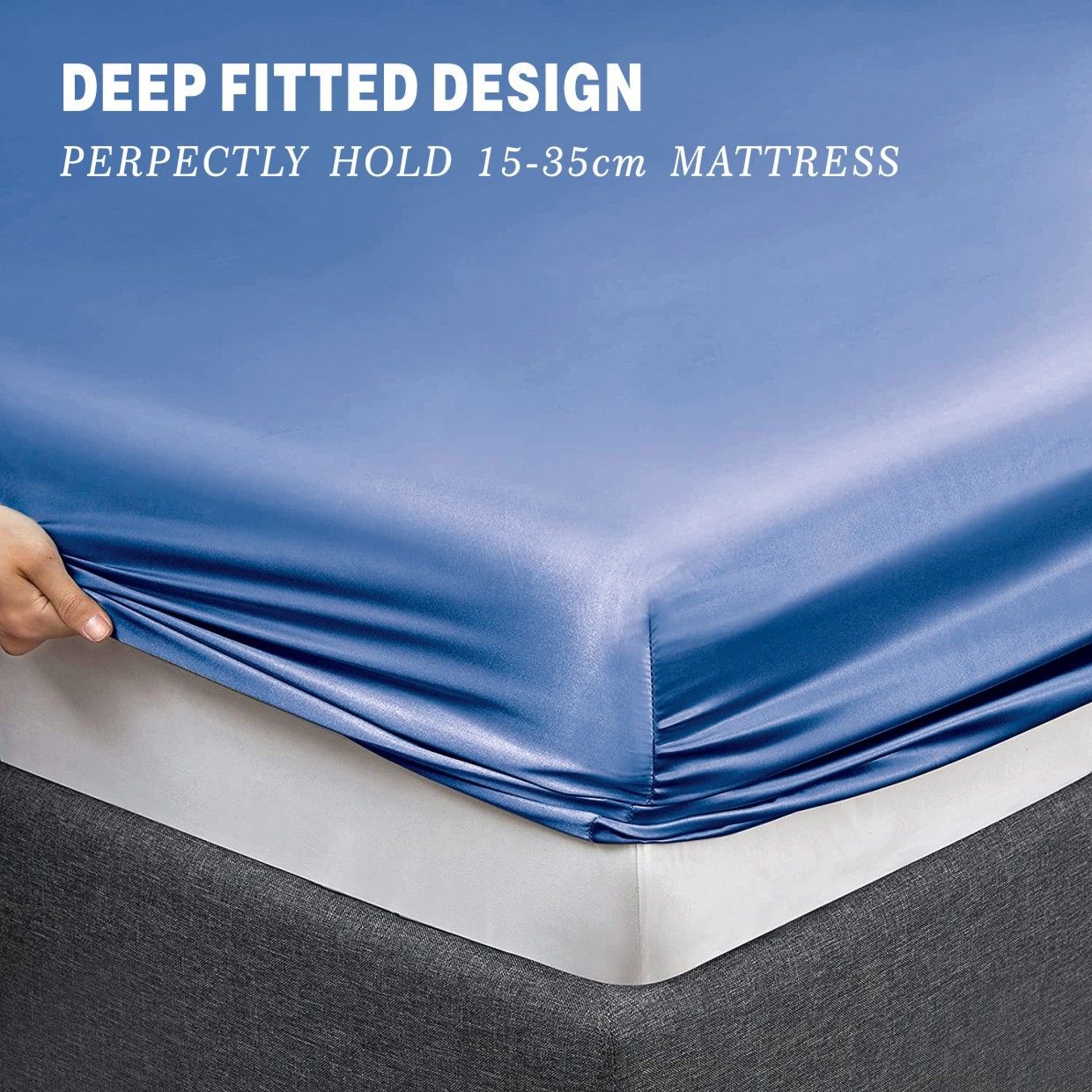 Art Silk Satin 4 Piece Sheet Set with Fitted & Flat Sheet - Ocean King