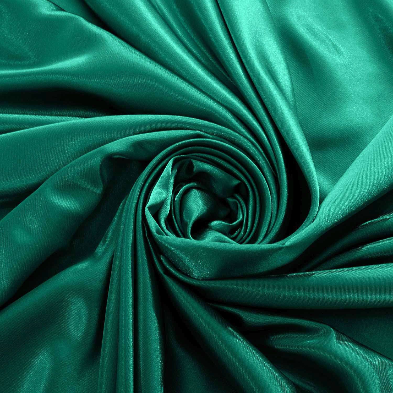Art Silk Satin 3 Piece Sheet Set with Fitted & Flat Sheet - Green King Single