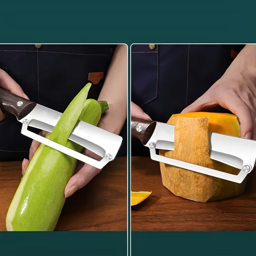 Premium Heavy Duty Stainless Steel Vegetable Peeler and Slicer with Non-Slip Handle