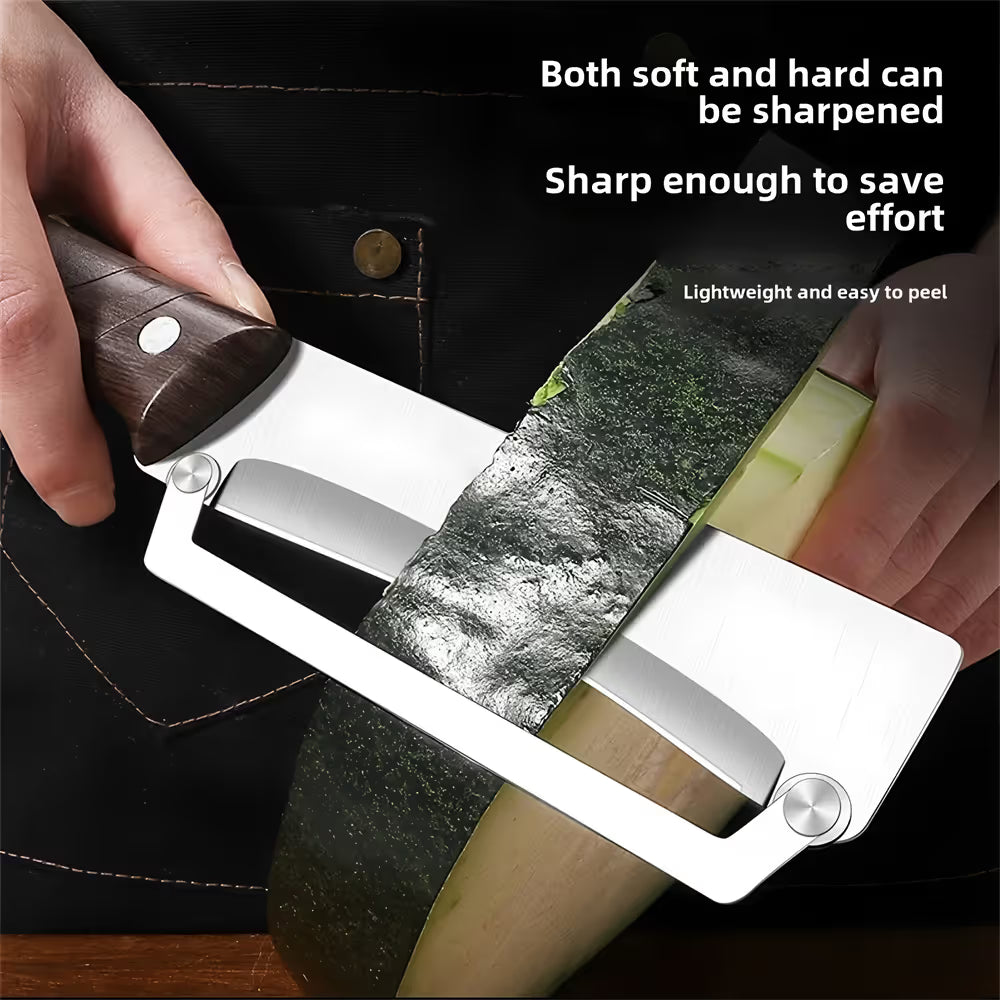 Premium Heavy Duty Stainless Steel Vegetable Peeler and Slicer with Non-Slip Handle