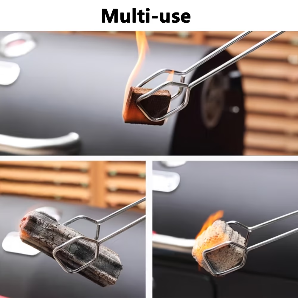Premium Long Stainless Steel BBQ Charcoal Tongs Heat Resistant Outdoor Grill Tool