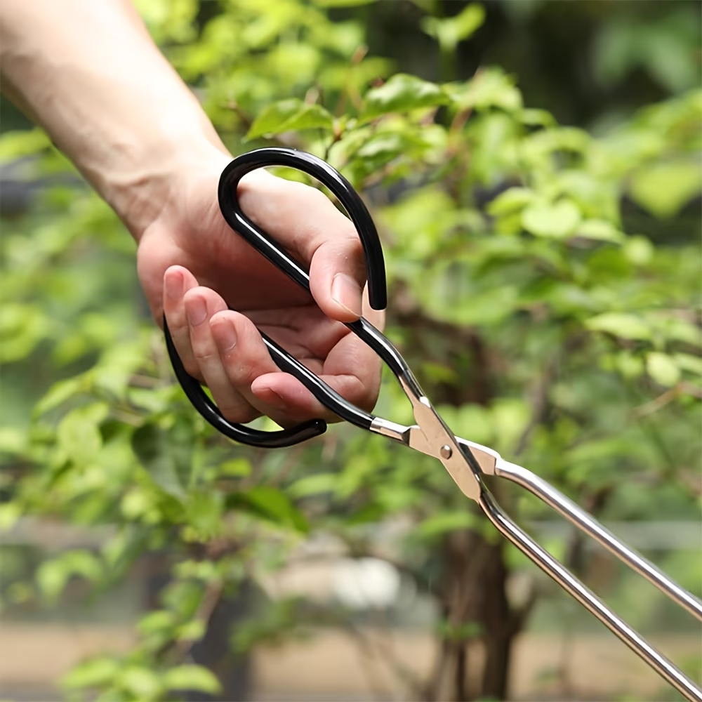 Premium Long Stainless Steel BBQ Charcoal Tongs Heat Resistant Outdoor Grill Tool