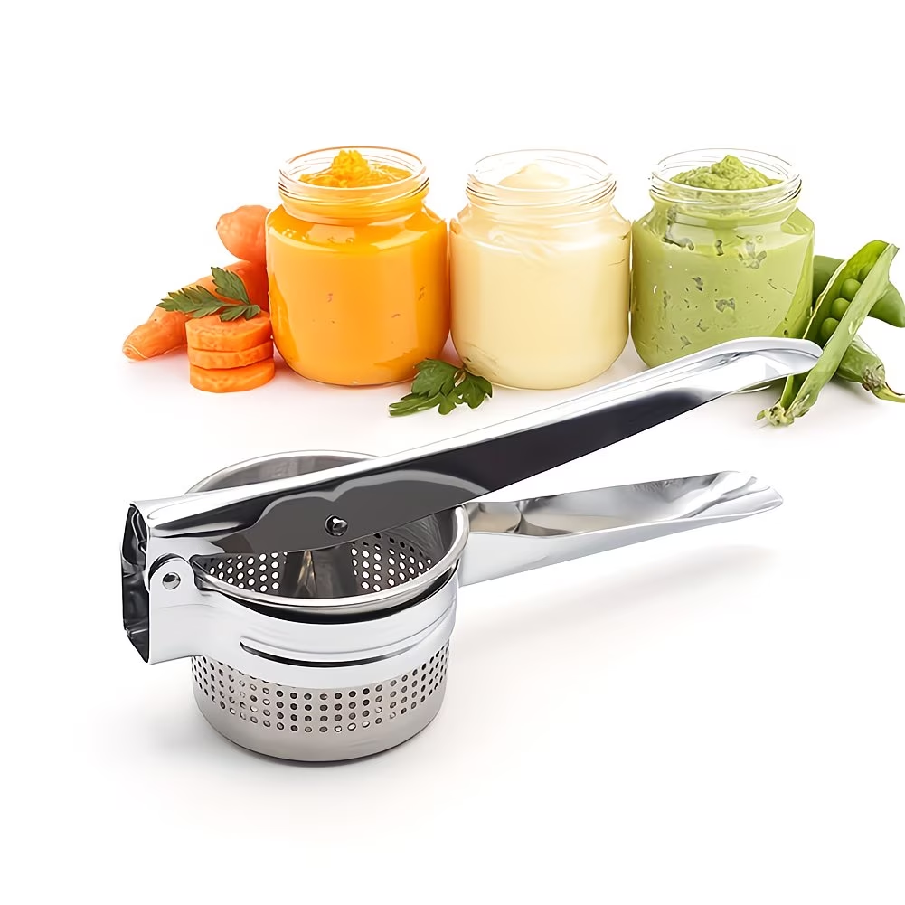 Premium Stainless Steel Potato Ricer and Manual Juicer with Non-Slip Handle