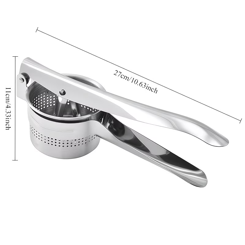 Premium Stainless Steel Potato Ricer and Manual Juicer with Non-Slip Handle