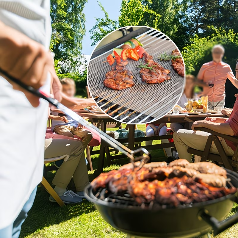 Premium 3 Pack Black Non-Stick PTFE Round BBQ Grill Mesh Mats