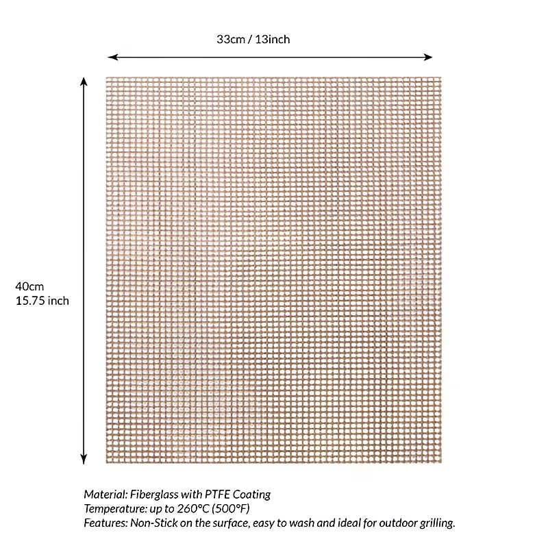 Premium 3 Pack Black Non-Stick PTFE Round BBQ Grill Mesh Mats
