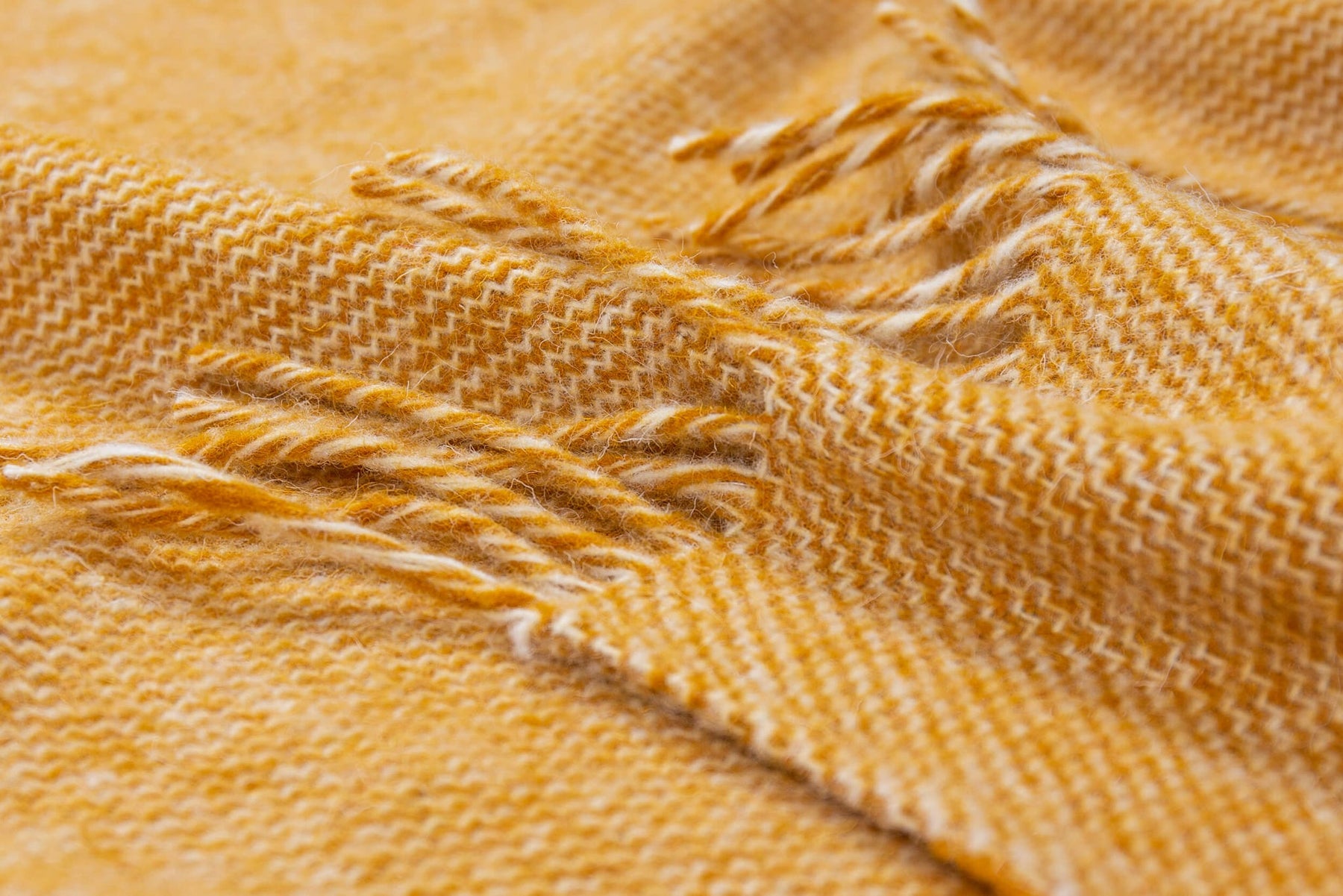 Cambridge Throw Blanket - 100% NZ Wool, 140x200 cm, Mustard, Ethically Sourced - SuperSaverAU - view 2