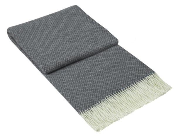 Chiswick Throw Blanket - 140x200cm Cashmere & Merino Wool, Grey, Ethically Sourced - SuperSaverAU - view 1