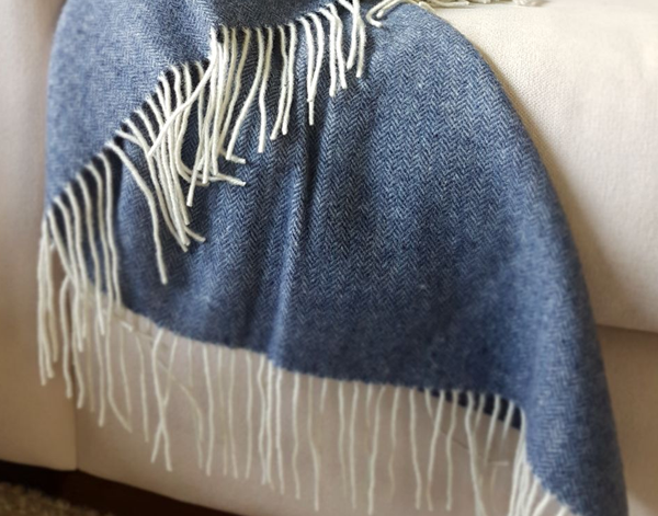 Kensington 10% Cashmere 90% Merino Wool Throw 140x200cm Navy European Woven - SuperSaverAU - view 3