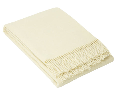 Oxford Throw Blanket - Merino Wool Blend - Ivory - 140W x 200H cm - Ethically Sourced - SuperSaverAU - view 1