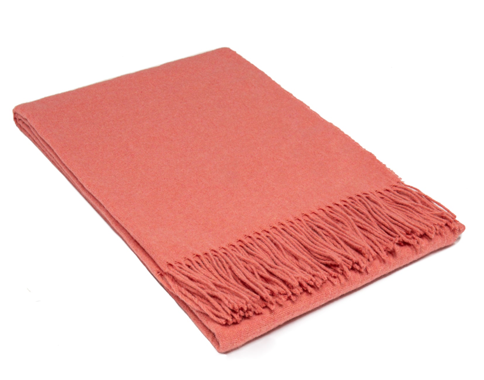 Paddington Throw Blanket - 140W x 200H cm - Merino Wool Blend - Peach - SuperSaverAU - view 1