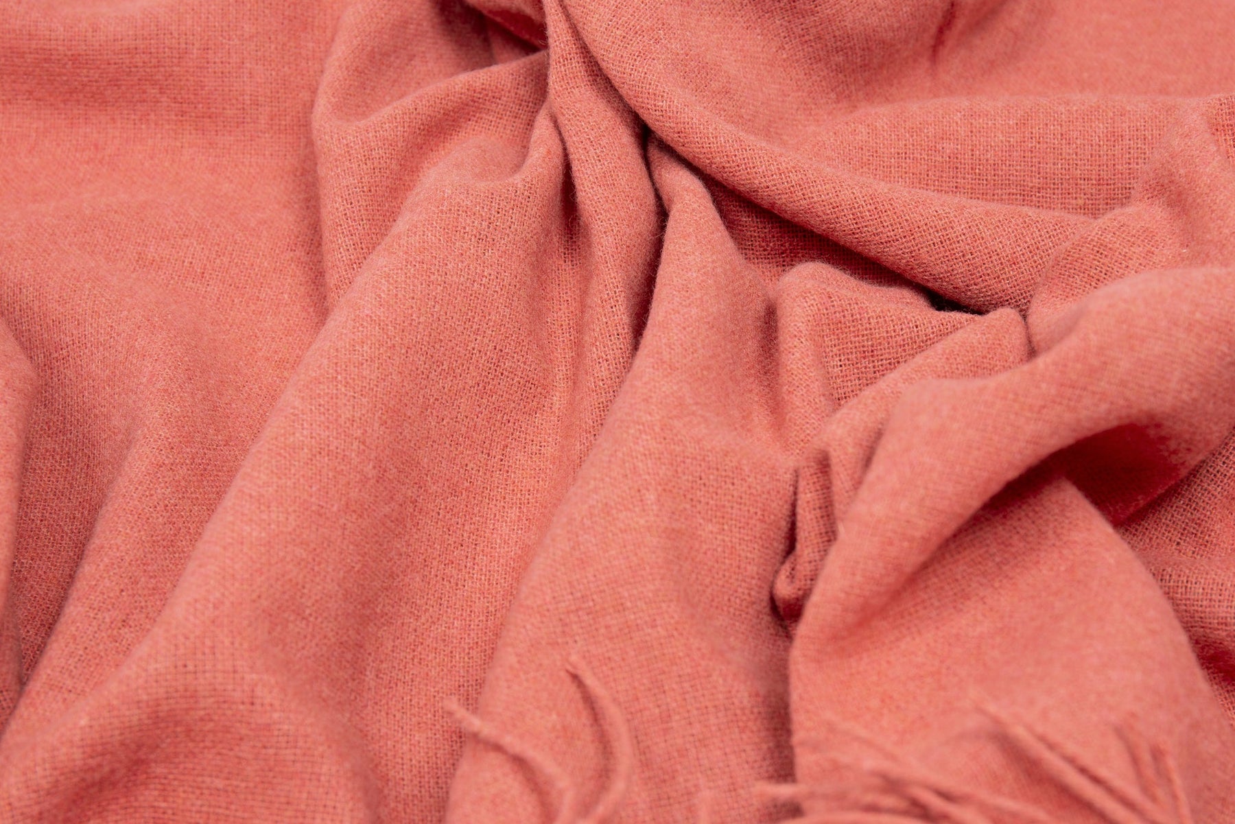 Paddington Throw Blanket - 140W x 200H cm - Merino Wool Blend - Peach - SuperSaverAU - view 2