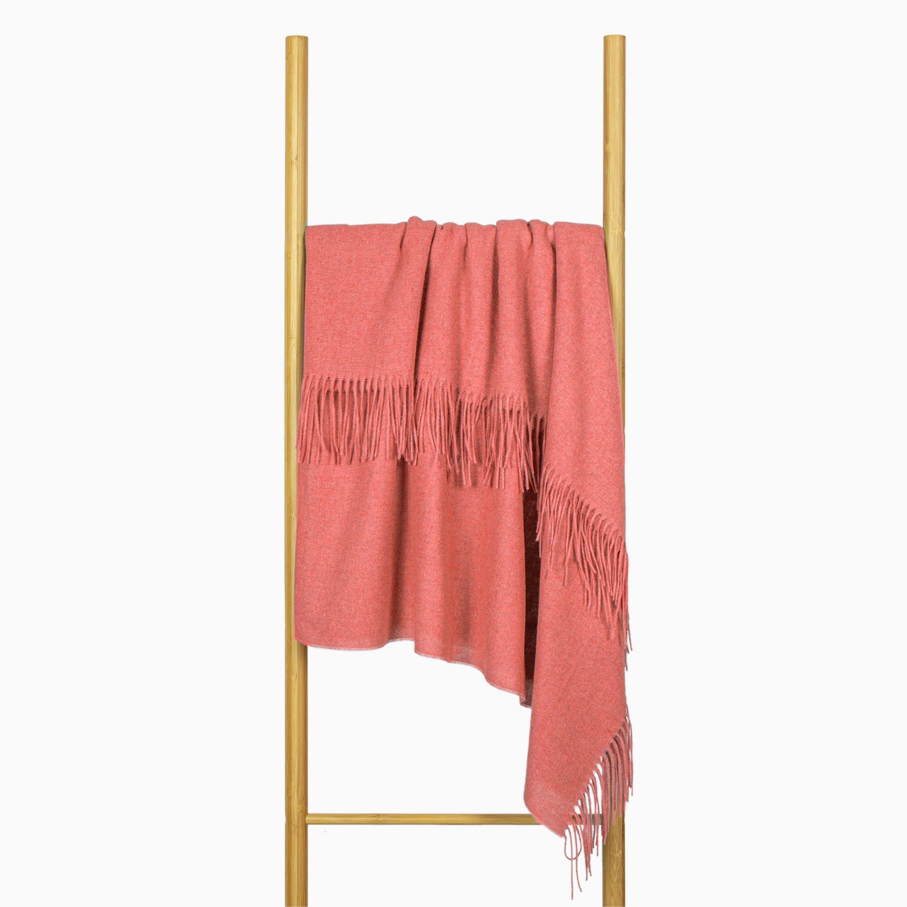 Paddington Throw Blanket - 140W x 200H cm - Merino Wool Blend - Peach - SuperSaverAU - view 3
