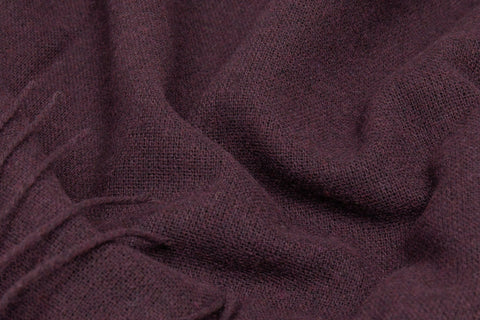 Paddington Throw Blanket - Merino Wool Blend, 140W x 200H cm, Plum - SuperSaverAU - view 1