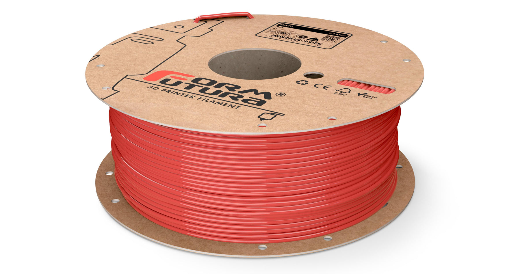 FlexiFil 2.85mm Red 500g Flexible TPC Filament with Flexural Memory and UV Resistance - SuperSaverAU - view 1