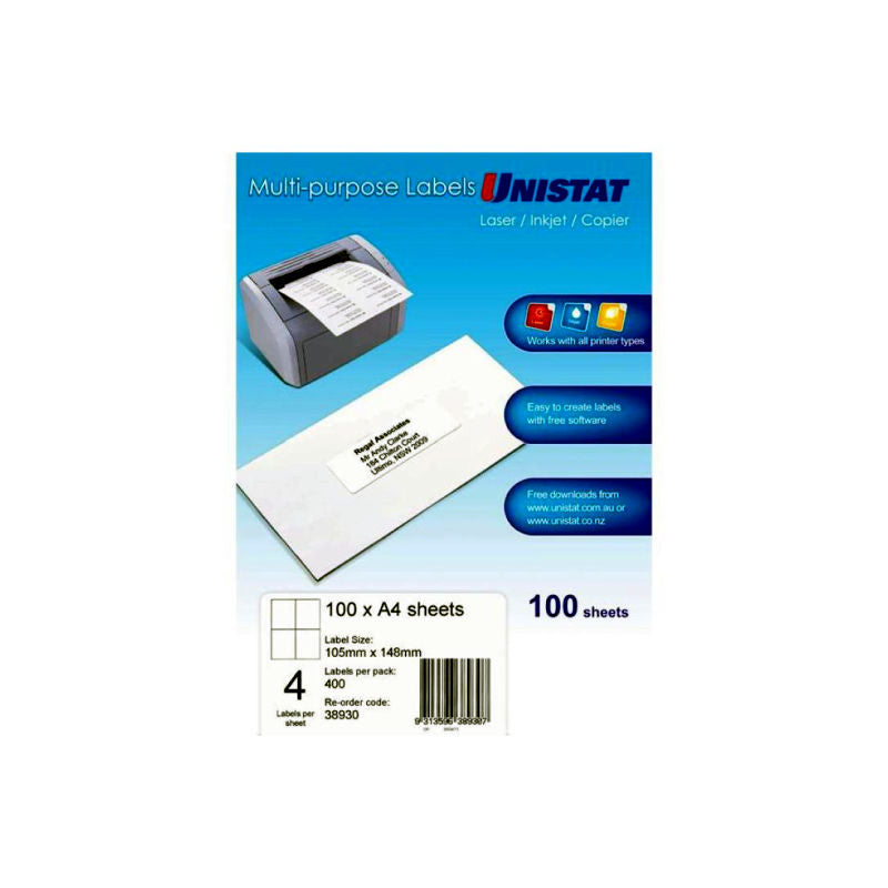 AVERY Lip Label 4Up 105X148 BX100 - Ideal for Organizing and Labeling - SuperSaverAU - view 1