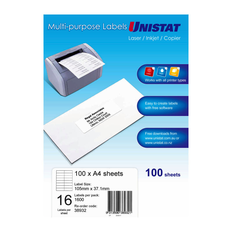 AVERY Lip Label 16Up 105X37 BX100 - Ideal for Organizing and Labeling - SuperSaverAU - view 1