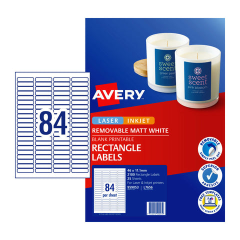 AVERY Removable Labels 84Up 25 Pack - SuperSaverAU - view 1