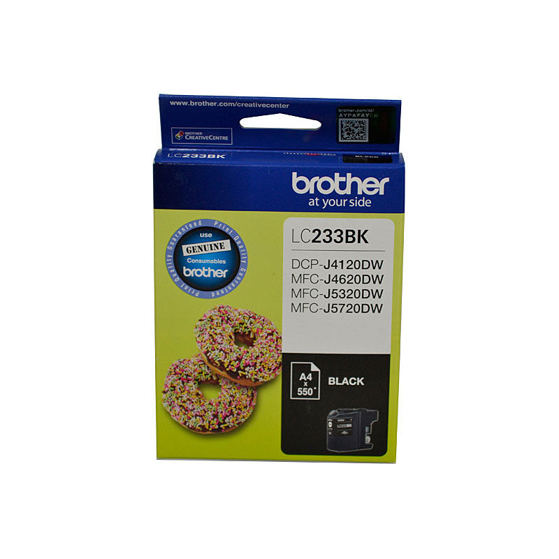 Brother Black Ink Cartridge LC233 Up to 550 Pages Genuine Toner - SuperSaverAU - view 1