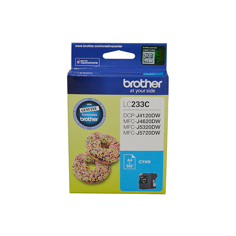 Brother LC233CS Cyan Ink Cartridge Up to 550 Pages for DCP-J4120DW MFC-J4620DW J5720DW - SuperSaverAU - view 1