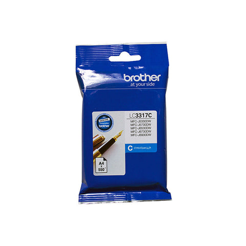 Brother Genuine LC-3317 Cyan Ink Cartridge up to 550 Pages for MFC-J5330DW Series - SuperSaverAU - view 1