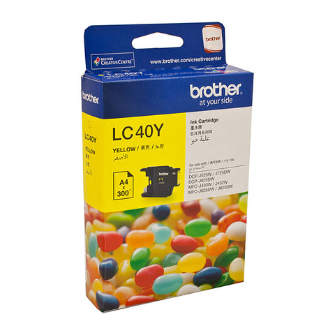 BROTHER Yellow Ink Cartridge LC40 Genuine 300 Page Yield - SuperSaverAU - view 1