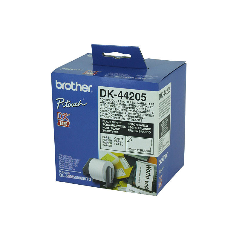 Brother DK-44205 Premium Quality Labels for POS Stations, White Roll - SuperSaverAU - view 1