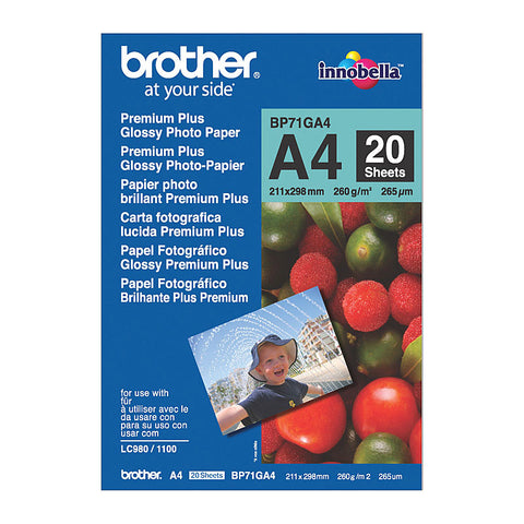 BROTHER Glossy Paper 20 Sheets - BP71GA4 - SuperSaverAU - view 1