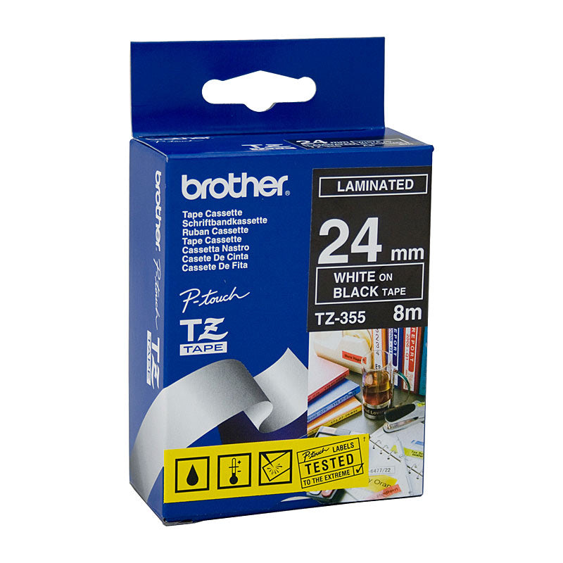 Brother Label Tape TZe-355, Premium Quality for POS Stations, 18mm - SuperSaverAU - view 1