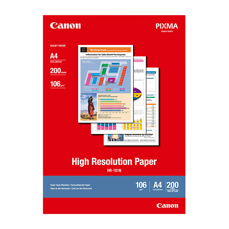 CANON A4 Paper HR-101, 200 Sheets, Premium Quality, Compatible Printers - SuperSaverAU - view 1