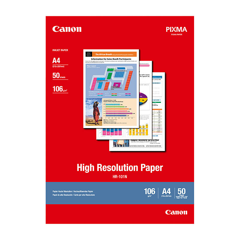 CANON A4 Paper HR-101, Premium Quality, 50 Sheets, Compatible Printers - SuperSaverAU - view 1