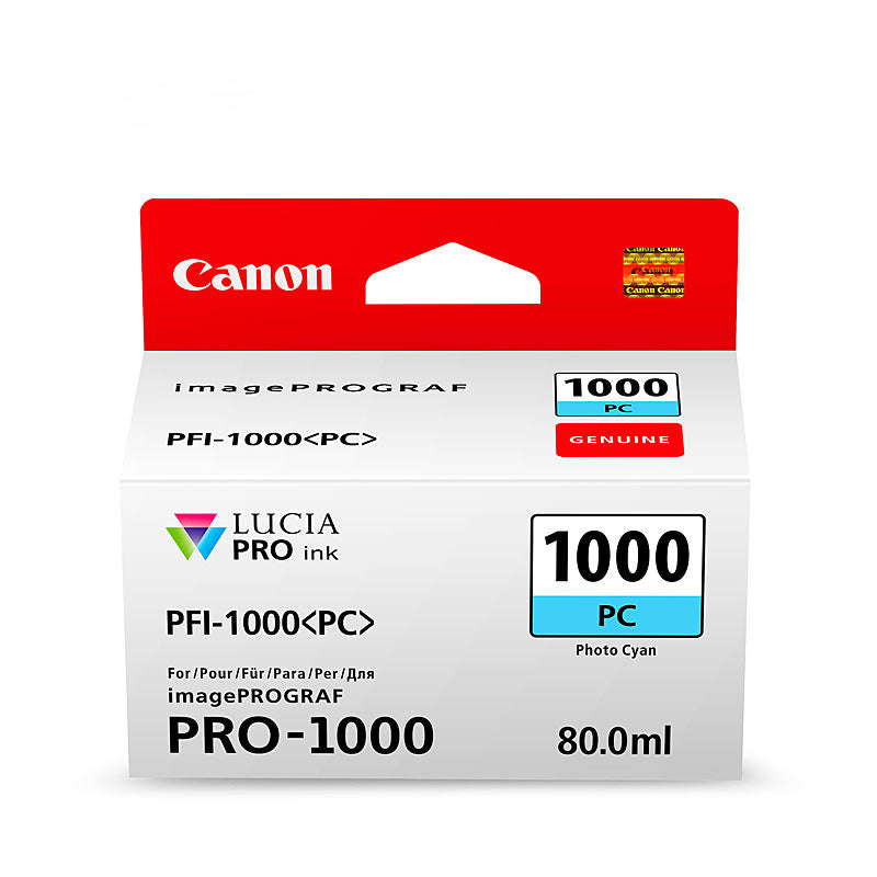 Canon Photo Cyan Ink Cartridge PFI1000 5140 Pages ISO 29103 for Pro1000 - SuperSaverAU - view 1