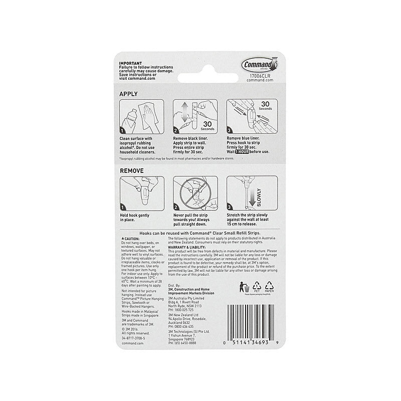 Command Hooks Clear Mini Pack of 6 - 17006CLR, Box of 6 - SuperSaverAU - view 1
