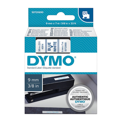 DYMO 9mm x 7m Blue on White Tape - Premium Quality for POS Stations - SuperSaverAU - view 1