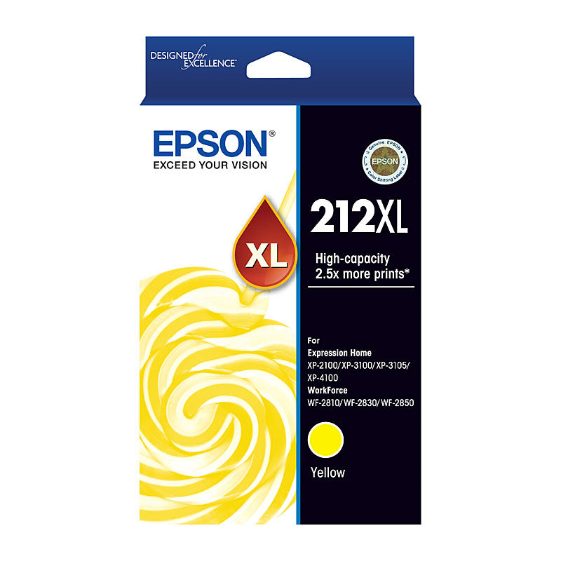 Epson Yellow 212XL Ink Cartridge Genuine for XP and WF Series - SuperSaverAU - view 1