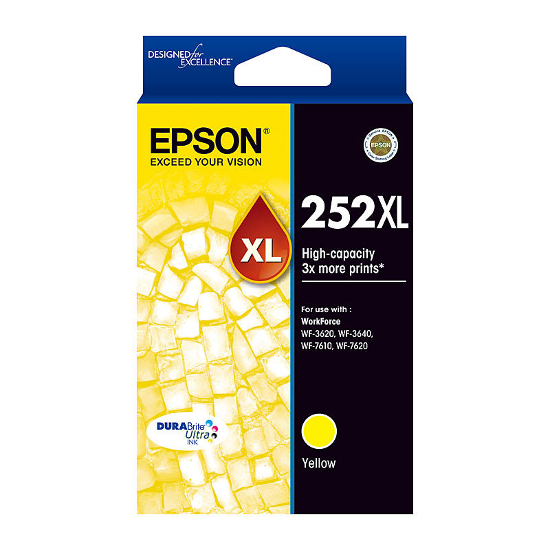 Epson 252XL Yellow Ink Cartridge 1,100 Page Yield - SuperSaverAU - view 1