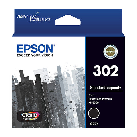 Epson Black Ink Cartridge 302 Genuine Compatible with Epson XP 6000 XP 6100 Printers - SuperSaverAU - view 1