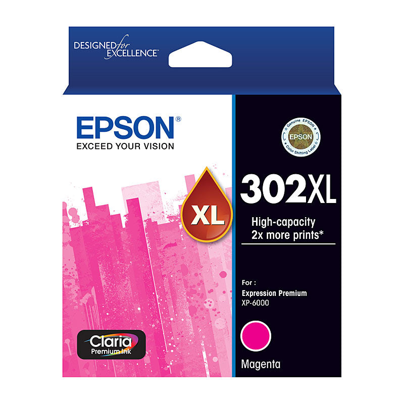 EPSON Magenta Ink Cartridge 302XL for XP 6000 and XP 6100 Printers - SuperSaverAU - view 1