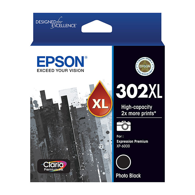 EPSON 302XL Photo Black Ink Cartridge for XP 6000 XP 6100 Printers - SuperSaverAU - view 1