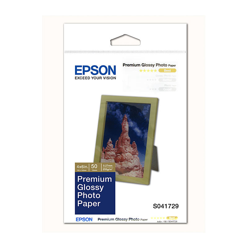 EPSON C13S041729 Premium Gloss Paper, 50 Sheets, Compatible Printers - SuperSaverAU - view 1