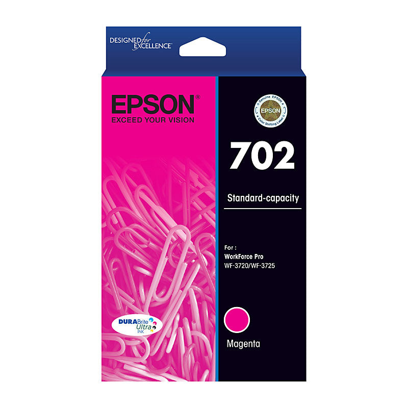 Epson Magenta Ink Cartridge 702 for Workforce Pro WF 3720 3725 3730 - 300 Pages - SuperSaverAU - view 1